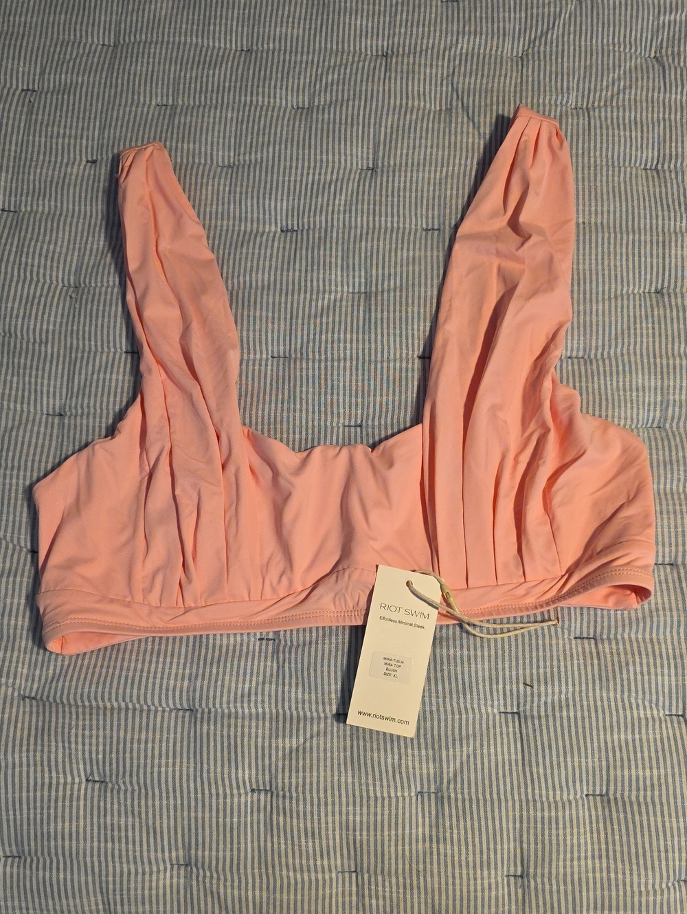 Riot Swim Peach Pink Bralette Bikini Top